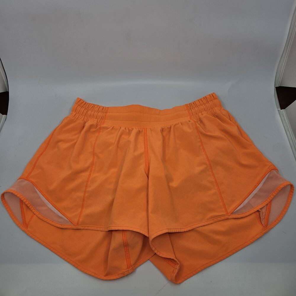 Lululemon Hotty Hot High Rise Shorts 4" Orange Size 8 Lined Side Pocket